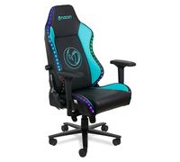Silla de oficina PCCH-800RGB (Luz RGB personalizable, Negro/Verde, Reposabrazos)