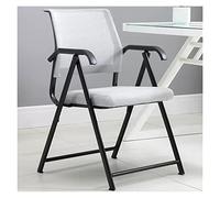 Silla de oficina plegable con soporte lumbar, silla ergonómica de malla con respaldo medio, apilable, sin brazos, para escritorio, escuela, iglesia, recepción de invitados