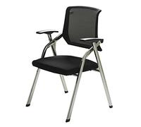 Silla de oficina plegable multiusos de malla con brazos, diseño que ahorra espacio para la escuela, estudio, comedor, sala de estar, comodidad y funcionalidad versátil