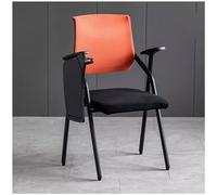Silla de oficina plegable transpirable para conferencias, silla de entrenamiento, sillas de escritorio ligeras para negocios, color naranja con tabla, talla única