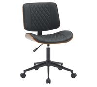Silla de oficina plover polipiel madera nogal/negro 54x50x82 cm