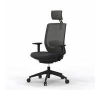 Silla de oficina profesional Actiu Trim Carbon Black malla Hasta 150 kg y uso de hasta 24 horas | Respaldo regulable en altura y asiento en profundidad | Top Ergonomía y Salud (Brazos 3D, Con cabezal)