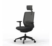 Silla de oficina profesional Actiu Trim Carbon Black malla Hasta 150 kg y uso de hasta 24 horas | Respaldo regulable en altura y asiento en profundidad | Top Ergonomía y Salud (Brazos 2D, Con cabezal)