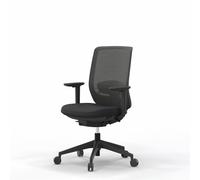 Silla de oficina profesional Actiu Trim Carbon Black malla Hasta 150 kg y uso de hasta 24 horas | Respaldo regulable en altura y asiento en profundidad | Top Ergonomía y Salud (Brazos 2D, Sin cabezal)