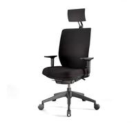 Silla de Oficina Profesional Actiu Trim Carbon Black Tapizado | hasta 150 kg y Uso de hasta 24 Horas… (Brazos 3D, con Cabezal)