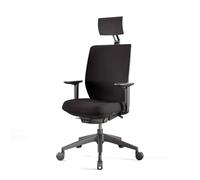 Silla de Oficina Profesional Actiu Trim Carbon Black Tapizado | hasta 150 kg y Uso de hasta 24 Horas… (Brazos 2D, con Cabezal)