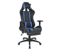 Silla de oficina race altura regulable reclinable azul 126-136x70x71 cm
