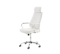 Silla de oficina rako tapizado en polipiel con asiento ergonómico y reposabrazos 60x67x117cm color blanco