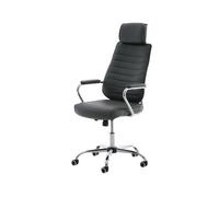 Silla de oficina rako tapizado en polipiel con asiento ergonómico y reposabrazos 60x67x117cm color gris