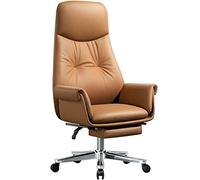 Silla de oficina reclinable ergonómica con reposapiés, piel fácil de limpiar, diseño cómodo, base resistente, ideal para el trabajo y el ocio (caqui)