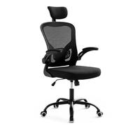 Relaxdays Silla de oficina ergonómica negra negro