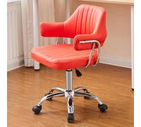 Silla de oficina roja con soporte de respaldo medio, silla de escritorio giratoria de 360° para el hogar, dormitorio, estudio, sala de estar, diseño ergonómico para mayor comodidad y estilo