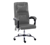 VidaXL Silla de Oficina de Masaje Cuero Sintético Gris Antracita