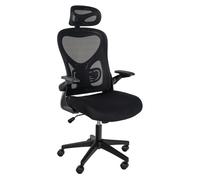 CLP Silla de Oficina Roseburg I Silla de Escritorio ergonómica, Regulable en Altura I Silla giratoria con Apoyo Lumbar, Color:Negro