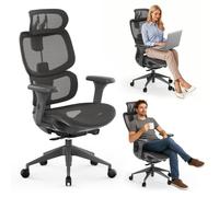 Silla de Oficina SENSE7 Nobu Soporte Lumbar Innovador Reposabrazos 3D Malla Transpirable Dark Gray