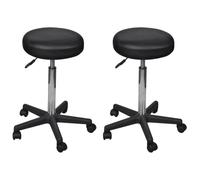 Silla De Oficina Set of 2, Oficina Hocker Negro 35,5x84 cm Cuero Artificial, Ergonomic Sillas De Oficina Oficina, Dormitorio, Robusto