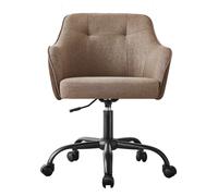 Silla de Oficina, Silla para Oficina en Casa, en Tela de Lino de Algodón, Altura Ajustable