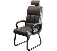 Silla de oficina sin ruedas, silla de escritorio de piel de microfibra, ideal para salas de conferencias, escritorios en casa y dormitorios