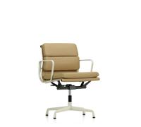 Silla de oficina Soft Pad EA 231 con mecanismo giratorio, reposabrazos e inclinación, color tiza/camello