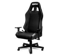 Silla de Oficina Sparco Coach, tapizado Negro con Costuras Plateadas, ergonómica, diseño Deportivo