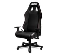 Silla de Oficina Sparco Coach, tapizado Negro con Costuras Rojas, ergonómica, diseño de competición