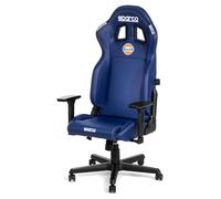 Silla de Oficina Sparco Icon Gulf Racing Azul/Naranja, ergonómica, con un diseño de competición Inspirado en el Mundo del automovilismo