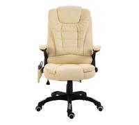 Silla de oficina stanlow función masaje + calefacción crema 110-119x64x71 cm
