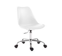 CLP Silla de Oficina Toulouse Estructura de Plástico I Silla de Escritorio Regulable en Altura I Silla Sala de Reuniones Giratoria I Silla Orden, Color:Blanco