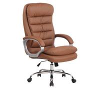 Silla de oficina vancouver xxl simil cuero marrón claro 77x68x116 cm