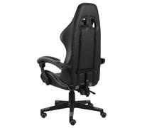 Silla de oficina vidaXL Marlon, reclinable, ergonómica, altura regulable, cuero sintético, negro/gris