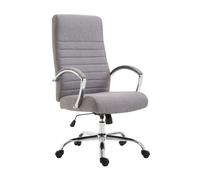 CLP Silla de Oficina ergonómica Valais con tapizado de Tela, giratoria Moderna, Altura Regulable, soporta hasta 136 kg, Color:Gris