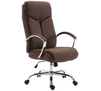 Silla de Oficina XL Vaud con Tapizado de Tela I Silla de Escritorio con Reposabrazos I Silla Ejecutiva Giratoria I Silla de Ordenador Color:, Color:marrón