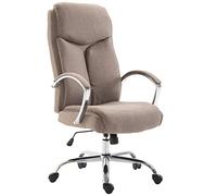 Silla de Oficina XL Vaud con Tapizado de Tela I Silla de Escritorio con Reposabrazos I Silla Ejecutiva Giratoria I Silla de Ordenador Color:, Color:Gris Pardo