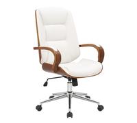 Silla de oficina yankton simil cuero nogal/blanco 68x60x102 cm