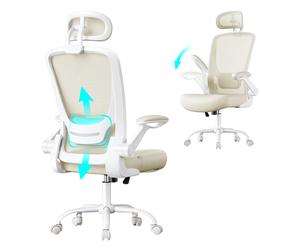 Silla de Oficinade Malla Ergonómica Capuchino Beige