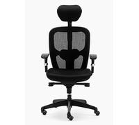 Silla de ordenador ergonómica Euromof Boston Cabezal | Negro Profesional