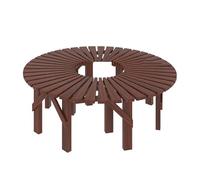 Silla de parque de madera decorativa para uso en exteriores, ideal para jardín, patio, terraza, césped, fácil de montar (redonda)