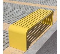 Silla de parque de metal para exteriores, acero inoxidable, no requiere montaje, resistente a la intemperie, a prueba de sol y lluvia, (blanco, 100 x 40 x 45 cm)