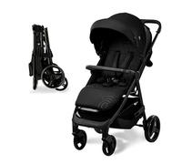 Silla de Paseo Ligera, Compacta y Segura hasta 22 kg | Respaldo Reclinable, Capota Extensible, Gran Cesta y Diseño Elegante para la Comodidad de tu Bebé y tu Tranquilidad | Iconic Negro ASALVO