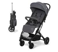 Silla de Paseo Ligera y Compacta con Plegado con una Mano, Ruedas Grandes, Reclinable y Apta para Cabina - Carrito de Bebé con Asa Trolley y SPF50+ - Asalvo KUBIC 2 Gris