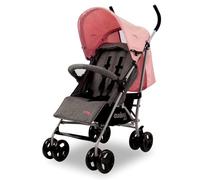 Silla de Paseo MOMBI para Bebé - Respaldo Reclinable, Plegado Tipo Bastón, Arnés 5 Puntos, Freno Trasero, Capota SPF50+, Hasta 16 kg - Rosa Asalvo