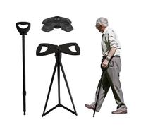 Silla de Paseo portátil, bastón Ajustable con Asiento, bastón portátil Ajustable, Asiento Plegable para bastón para Acampada, Senderismo y Viajes, Carga máxima 80 kg