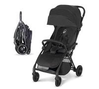 Silla de Paseo Ultraligera y Compacta para Bebé hasta 24 kg, Reclinable, Capota con Ventana, Freno Trasero, Arnés de Seguridad, Plegado Fácil y Rápido - PLIS PLAS Chasis Negro ASALVO