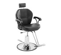 Silla de peluquería Physa Ilford Black con reposacabezas y reposapiés en T, 52-64 cm, 150 kg, inclinable, color negro