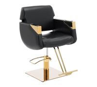 Silla de peluquería Physa Penryn Black & Gold con reposapiés, 480 - 630 mm, 200 kg, Color Blanco/Dorado, Silla de peluquería Ajustable