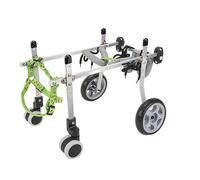 Silla de perro de 4 ruedas para mascotas pequeñas, carrito de aleación de aluminio ligero con ajustable Fit & Traction Rope, Easy Assembly Mobility Aid for Injured or Aging Dogs to Enhance Active Life