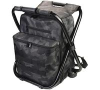 Silla de pesca 3 en 1 con enfriador aislado de 18 L y almacenamiento HydroShield de capacidad de 120 kg, perfecta para camping, senderismo y pesca en la orilla, diseño plegable