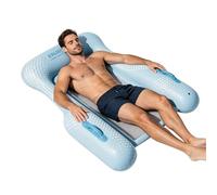 Silla de piscina flotante - Sofá plegable de fondo de red,Soporte de vías Antiinclinación Cama Inflable Piscina - para estanque lago río verano juego de agua bronceado niño mujer joven