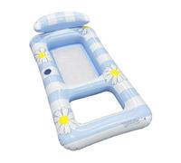 Silla De Piscina Inflable - Salón De Relajación Flotante para Adultos | Diseño Inclinable Semi-Retenido Plegable con Soporte para el Cuello, Ideal para Vacaciones En La Playa, Retiros del Lago,