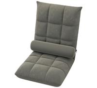 Silla de Piso Ajustable con Respaldo, Silla de meditación de Piso para Juegos con Almohada Lumbar, sofá de salón para Adultos, Asiento Plegable para Leer, meditar y Dormir(Gray,A)
